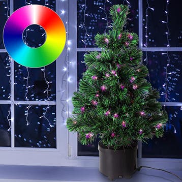 Kunstkerstboom van glasvezel - 65 x 35 cm - groen - met v..., Diversen, Kerst, Verzenden, Nieuw