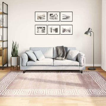 vidaXL Vloerkleed wasbaar anti-slip 160x230 cm beige, Verzenden, Nieuw, Beige