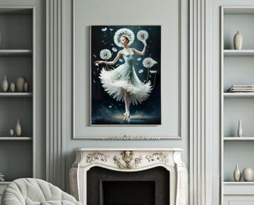SCHILDERIJ OP DOEK DANSEND GELAKT MET LIJST -B- CM 72X4X102, Ophalen of Verzenden, Nieuw