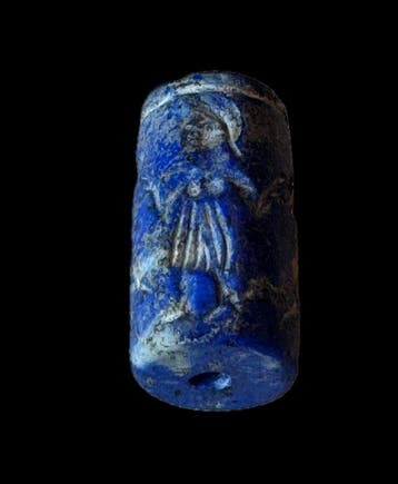 Mesopotamisch lapis lazuli Rolzegel - Mitannische Periode