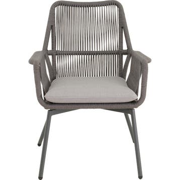 Eetkamerstoel  Aluminium Grijs - Kuipstoel Grijs - Stoel, Huis en Inrichting, Stoelen, Ophalen of Verzenden, Nieuw