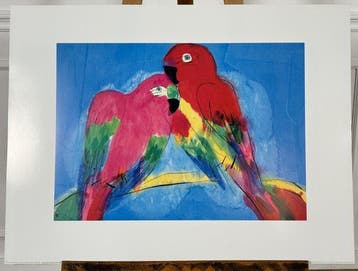 Walasse Ting - Two Parrots (Yvon Riviére Éditeur, Paris)