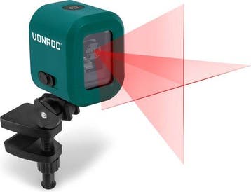2dekans | VONROC Kruislijnlaser– Rood – 4V accu – 1800mah -, Ophalen of Verzenden, Zo goed als nieuw