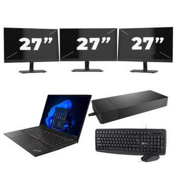 Lenovo ThinkPad T14s -   i7-10e 16GB  - 256GB  + 3x 27 inch, Computers en Software, Qwerty, Verzenden, Refurbished, 14 inch