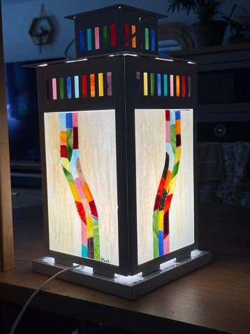 vitral decorativo - Tafellamp - Glas-in-lood