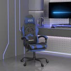 vidaXL Gamestoel met voetensteun kunstleer zwart en blauw, Verzenden, Nieuw, Blauw