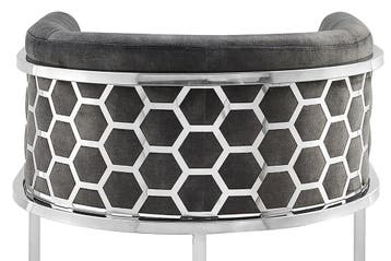 Barkruk ELEGANCE fluweelgrijs met zilverkleurig, Ophalen of Verzenden, Nieuw