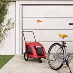 vidaXL Hondenfietstrailer oxford stof en ijzer rood, Verzenden, Nieuw