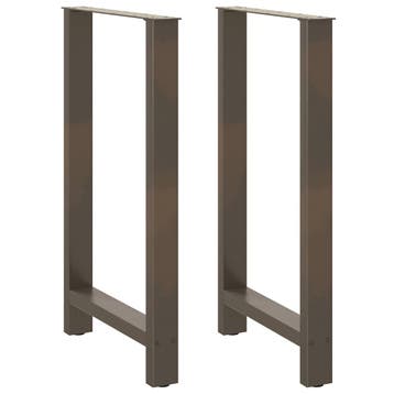 vidaXL Bartafelpoten 2 st 60x(100-101) cm staal naturel, Huis en Inrichting, Tafelonderdelen, Verzenden, Nieuw