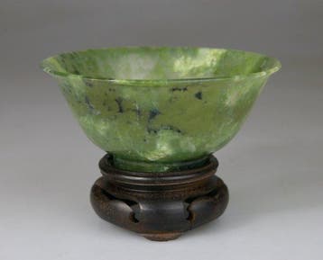 Coupe Chinoise - Bol en Gesculpte Steen - China - Milieu van