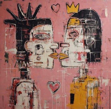 Eric Brumette - KISS ME LIKE BASQUIAT 17 - Toile L - LIMITED, Antiek en Kunst