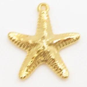 1 x DQ metaal hanger zeester goud kleur ca. 20 x 18mm, oo..., Ophalen of Verzenden, Nieuw, Bedel