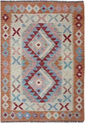 Handgeweven Designer Kelim – Afghan Design - Kelim - 123 cm, Nieuw