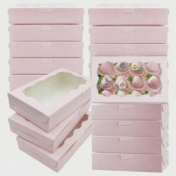 Set van 10/20 Kraft Papieren Doosjes met Venster voor Gebak,, Verzenden, Nieuw