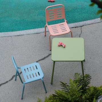 Kindertuinset Etroubles 3-delig tafel met 2 stoelen groen ro, Verzenden, Nieuw
