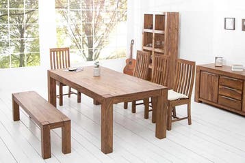 Massief houten eettafel MAKASSAR 200cm bruin sheesham,, Ophalen of Verzenden, Nieuw