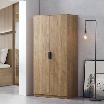 Kledingkast Eiselfing 176x80x52 cm met 4 vakken eikenkleurig, Verzenden, Nieuw