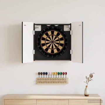 vidaXL Dartbord Kabinet ZWOLLE Zwart 52,5 x 10,5 x 57,5 cm, Verzenden, Nieuw