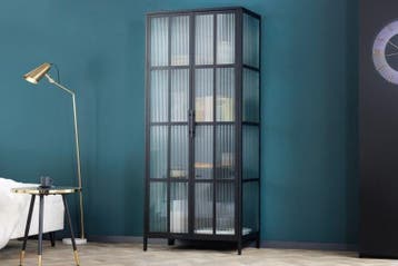 industrieele vitrine DURA STEEL 180cm zwart metalen, Ophalen of Verzenden, Nieuw