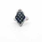 Zonder minimumprijs - Ring Zilver - 1.47ct. tw. Saffier -, Nieuw
