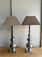 Tafellamp (2) - Twee XL baluster tafellampenvoeten. - Chroom, Nieuw