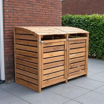 Dubbele Container Ombouw Bruin Geïmpregneerd Grenen Hout, Verzenden, Nieuw, Hout