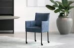 Blauwe leren eetkamerstoelen, Ophalen of Verzenden, Nieuw, Leer