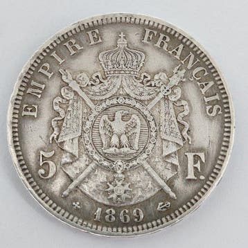 Frankrijk. Napoléon III. 5 Francs 1869-BB, Strasbourg