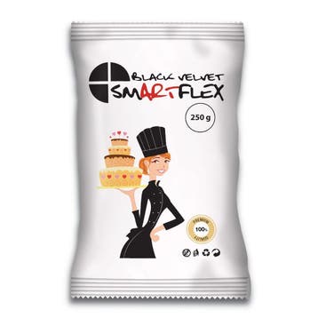 SmartFlex Fondant Zwart Velvet 250g, Hobby en Vrije tijd, Taarten en Cupcakes maken, Verzenden, Nieuw