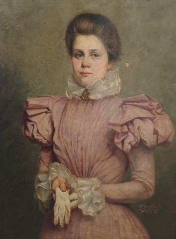 Karel Jongelinghs (1871-?) - Portret van een jonge dame, Antiek en Kunst