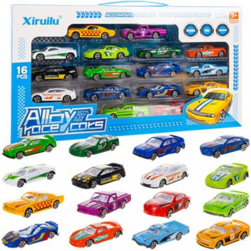 Ruhhy Set van 16 metalen raceauto’s voor kinderen – duur, Ophalen of Verzenden, Nieuw