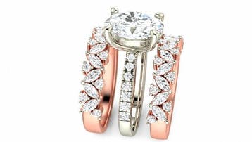 Ring - 14 karaat Roségoud, Witgoud - 4.17ct. tw. Diamant, Nieuw