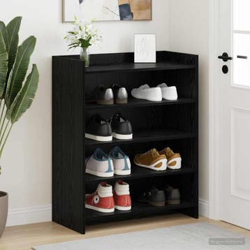 vidaXL Schoenenkast Zwart eiken 73,5 x 36 x 92 cm Bewerkt, Verzenden, Nieuw