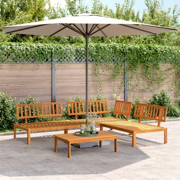 vidaXL 4-delige Loungeset pallet massief acaciahout, Verzenden, Nieuw, Hardhout, Loungeset