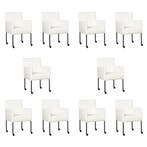 Set van 10 Leren eetkamerstoelen Desire - Toledo Purewhite, Ophalen of Verzenden, Nieuw, Leer