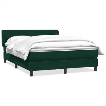 vidaXL Boxspring met matras fluweel donkergroen 160x220 cm, Verzenden, Nieuw, Groen, Stof