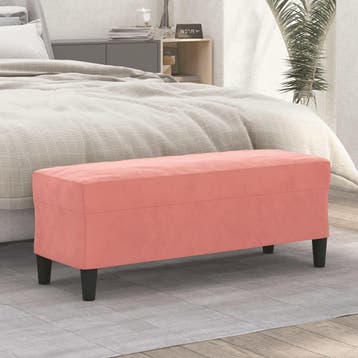 vidaXL Bankje 100x35x41 cm fluweel roze, Huis en Inrichting, Verzenden, Nieuw, Stof, Minder dan 150 cm