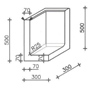 Betonnen L-hoekelement 30x30x50 zwart, Ophalen of Verzenden, Nieuw, Beton