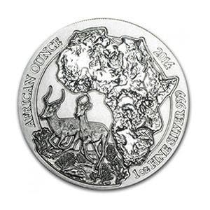 Rwanda / Ruanda African Impala 1 oz 2014 (capsule), Postzegels en Munten, Verzenden, Overige landen, Losse munt, Zilver