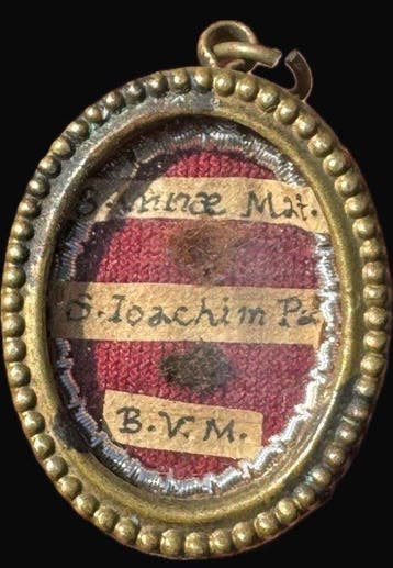 Reliekhouder - Brons, Glas, Textiel - 1850-1900 - Sint Anna