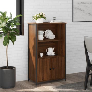 vidaXL buffetkast 62x32x103,5 cm bewerkt hout bruin, Huis en Inrichting, Kasten | Buffetkasten, Verzenden, 100 tot 150 cm, Nieuw