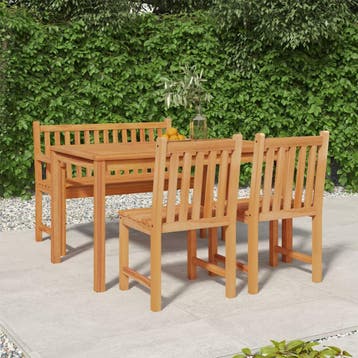 vidaXL 4-delige Tuinset massief teakhout, Verzenden, Nieuw, Teakhout, Tuinset