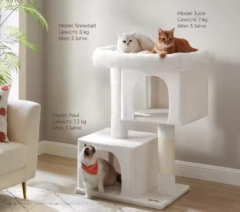 Kattenboom XL – Krabpaal 101 cm met 2 Huisjes en Ligplatform, Dieren en Toebehoren, Katten-accessoires, Nieuw, Verzenden