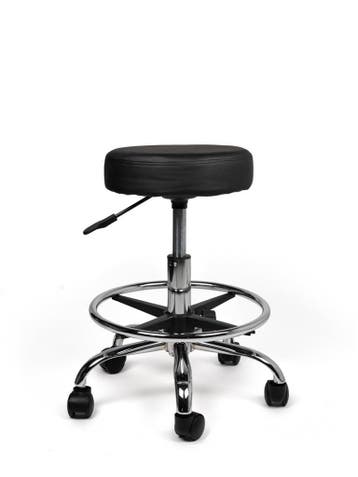 Tabouret Zwart - Lage uitvoering met Voetsteun, Nieuw