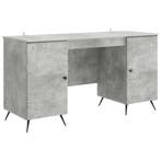 vidaXL Bureau met plank Betongrijs 142,5 x 50 x 75 cm, Verzenden, Nieuw