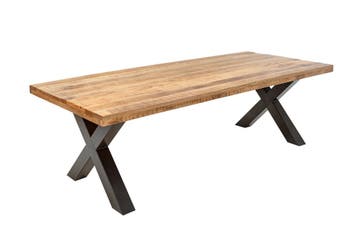 Massieve eettafel IRON CRAFT 240cm natuurlijk mangohout, Ophalen of Verzenden, Nieuw