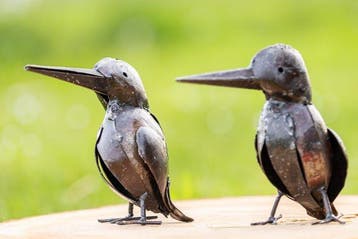 Figuur - Twee ijsvogels - Metaal, Antiek en Kunst