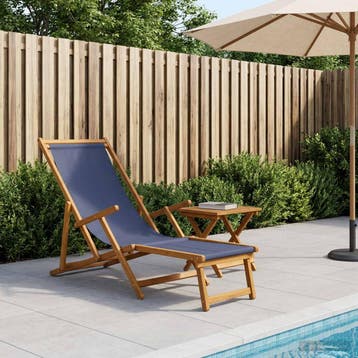 vidaXL Opvouwbare zonnebed 3 Positie Massief Eucalyptus Hout, Tuin en Terras, Verzenden, Nieuw