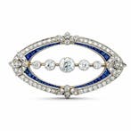 Broche - 18 karaat Witgoud, 18K witgouden Art Deco 2,05 ct