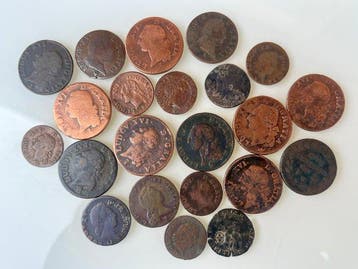 Frankrijk. Louis XV et Louis XVI. Lot de 22 monnaies en